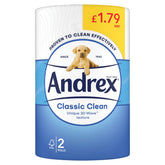 Andrex - Classic Clean Toilet Tissue - 2 Rolls - Continental Food Store